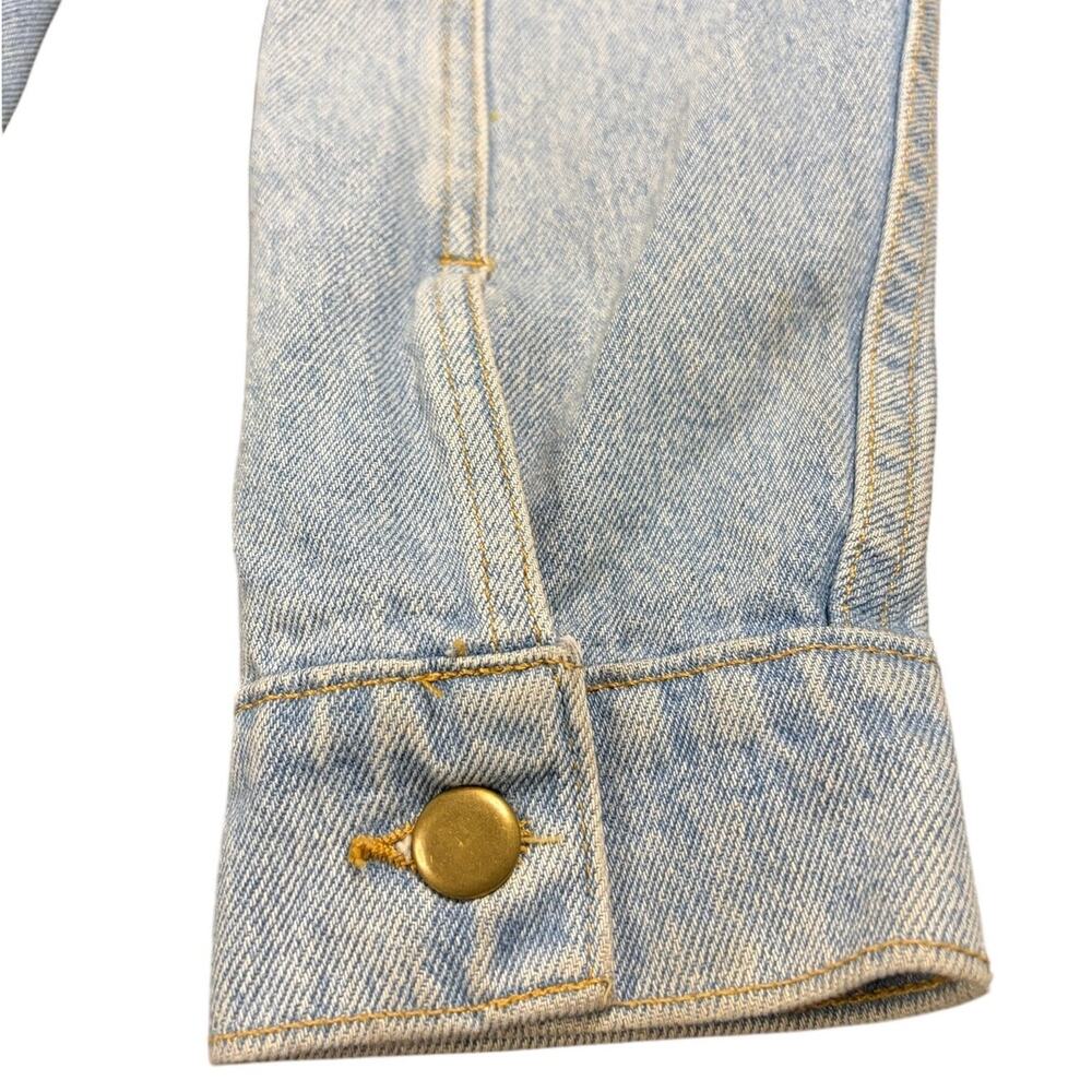 American Apparel Vintage Denim Jacket Large Blue Jean Trucker Jacket Unisex Y2K - Picture 8 of 10